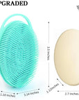 2 Pack Silicone Body Scrubber for Shower, Soft & Gentle Loofah Alternative for Sensitive Skin, Quick-Drying & Hygienic Body Wash Scrubber Brush for Women, Men & Kids (Blue & Green)