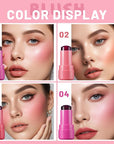 4 Pcs Jelly Blush Stick,Sheer Lip & Cheek Makeup Blush