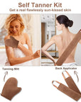 2 in 1 Self Tanning Mitt Applicator kit Self Tan Mit Self Tanner Mitt and Back Lotion Applicators for Your Back, Self Tan Mitt, Back Applicator Mitt for Self Tanner, Ultra Soft and Streak Free