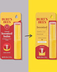 Burt’s Bees Tinted Boosted Balm, Rose Knows, Hydrating Tinted Lip Balm with Vitamin C, E, and F Core, 24 Hour Lip Moisturizer with Responsibly Sourced Beeswax, 100% Natural Origin, 1 Count, 0.16oz
