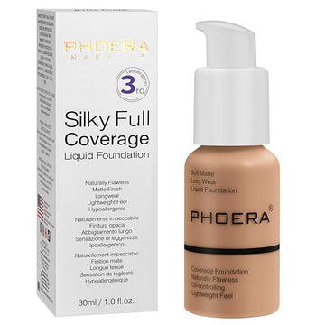 Hilareco PHOER Foundation, 1 pcs-105- Sand, Full Coverage Vegan Guarantee 30ml