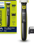 Philips Norelco OneBlade 360 Hybrid Face, Electric Beard Trimmer and Shaver, with 360 Blade Technology, 1x 360 Blade for Face, 5in1 Adjustable Comb, Model QP2724/90