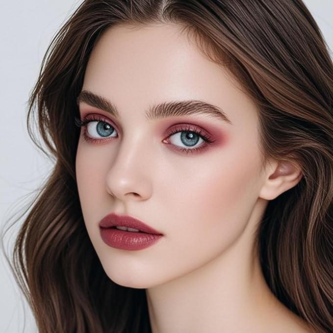 Erinde Single Dark Purple Red Matte Eyeshadow Palette, High Pigment, Long Lasting, Intense Color, Neutral Nudes Naked Matte Pressed Powder Eye Shadow Palette