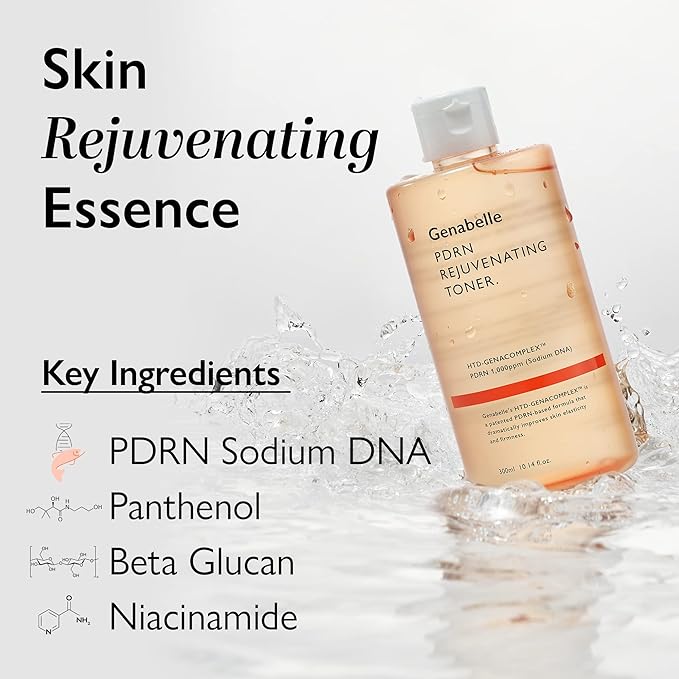 PDRN Rejuvenating Toner - Deep Hydration & Skin Barrier Support with PDRN, Panthenol, Hyaluronic Acid - Soft & Glowing Skin - 10.14 fl.oz/300ml