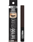 Maybelline TattooStudio Liquid Ink Longwear Liquid Eyeliner Makeup, Dark Henna Brown, 1 Count