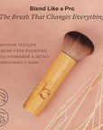 Kabuki Brush for Face - Ultra Soft Bronzer Brush for Blush, Loose Powder, Powder and Liquid Foundation & Self Tanner, Travel Friendy Makeup Blending Tool, Gentle on Skin