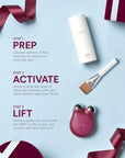 NuFACE MINI+ Microcurrent Facial Device Kit - Limited Edition FDA Cleared Face Massager Device + Microcurrent Gel Activator & Applicator Brush - Velvet Rose