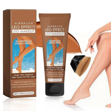 Waterproof Leg Makeup No Transfer - Body Scar & Leg Vein Cover Up for Black Skin, Tattoo Concealer for Varicose Veins (Brown Glow)