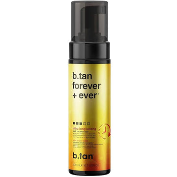b.tan Ultra Long Lasting Self Tanner Mousse | Forever & Ever - Lasts Up to 11 Days, Fast, 1 Hour Express Sunless Tanning Foam, No Fake Tan Smell, Dark Bronze Glow, Vegan, Cruelty Free, 6.7 Fl Oz