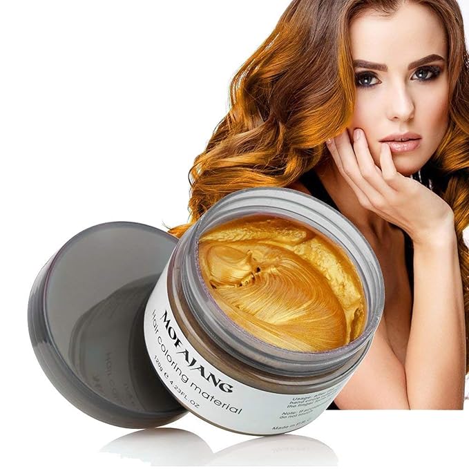 Gold Temporary Hair Wax Color Spray - Hair Dye Blonde Spray for Halloween Cosplay, Party (4.23 oz)