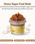 SKINFOOD Mask Honey Sugar 120g - Facial Pore Cleanser, Nourishing & Firming Skin Exfoliator - Wash Off Face Masks w/Melting Sugar for Healthy and Smooth Skin- Shower-Proof Texture (4.23 oz)