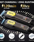 Hair Clippers for Men Professional - 7500RPM Cordless Clippers and Trimmers Set with Long Battery Life - USB-C Rechargeable Electric Hair Cutting Kit for at-Home Use (Silver)
