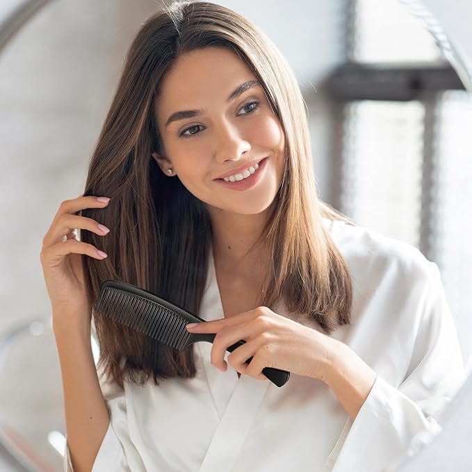 SALONSILK Women Hair Comb Set - 14PCS Wide Tooth Rat Tail Styling Combs Pick for Curly - Teasing Parting Fine Professional Barber Cutting Braiding Set