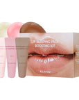 Klavuu Lip Sleeping Pack Boosting Kit – Overnight Hydrating Lip Mask, Daily Balm, Gentle Scrub & Berry Plumper, Korean Lip Care Gift Set