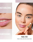 Oulac Moisturizing Shine Lipstick - Giltter Tinted Lip Balm Hydrating, Lip Plumper, Glossy Finish, Sheer Coverage with Pearlescent, Smooth for All Skin, Cracked and Chapped Lips, 2.2g/0.07oz (S03)