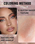 evpct Rose Gold Single Eyeshadow Palette Makeup for Older Women, Amber Rush Brown Shimmer Glitter Sparkly Cream Eye Shadow Palette Brightener Makeup for Older Women, High Pigment Monochrome Eyeshadow