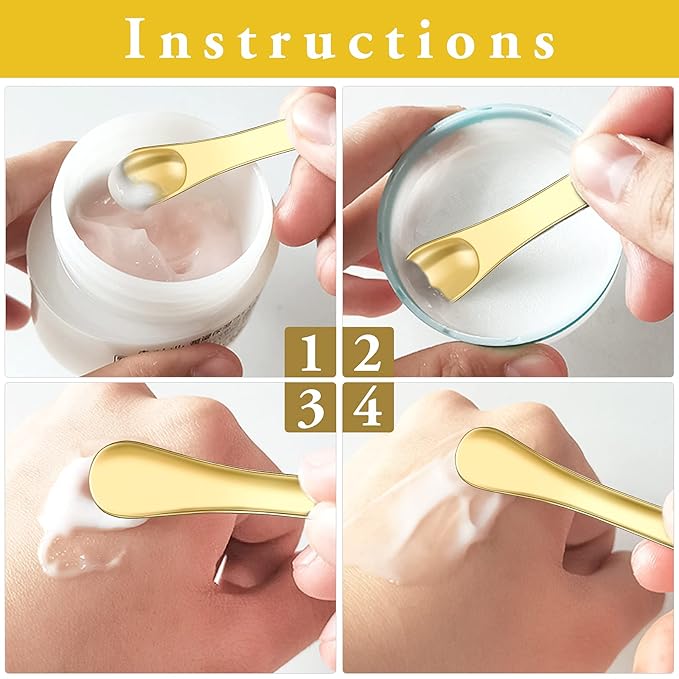 Sibba Facial Massage Spatula Sticks Mini Skincare Tiny Spoons Face Eye Cream Lotion Makeup Applicator Tools Brush Set Skin Care Beauty Cosmetic Tool (3 PCS Multi-colored)