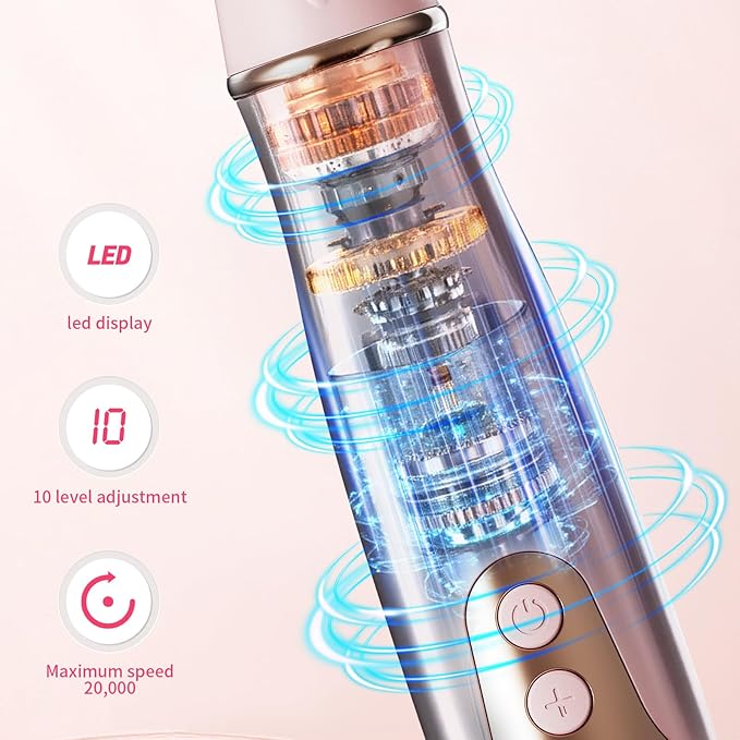 Aleanu Professional Manicure Pedicure Kit - 10 Speeds Cordless Nail Drill丨Rechargeable Pedicure Tools for feet, Nail Drill for Thick Nail Toenail Cuticle Women Men Baby Pets(Pink)