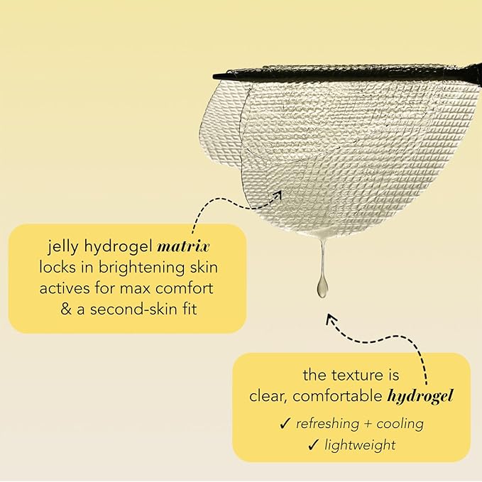 Saturday Skin Yuzu Vitamin C Hydrogel Mask, Cool Soothing Texture, Deep Hydration,Daily & Overnight Mask Suitable for All Skin Types, Korean Skincare, 4EA