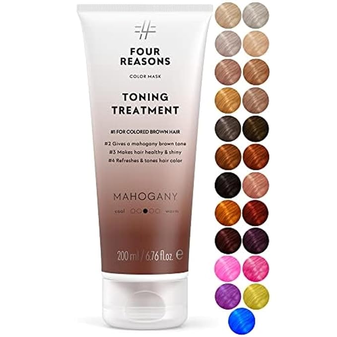 Four Reasons Color Mask - Mahogany 27 Colors) Toning Treatment, Color Depositing Conditioner, Tone & Enhance Color-Treated Hair - Semi Permanent Hair Dye, Vegan and Cruelty-Free, 6.76 fl oz