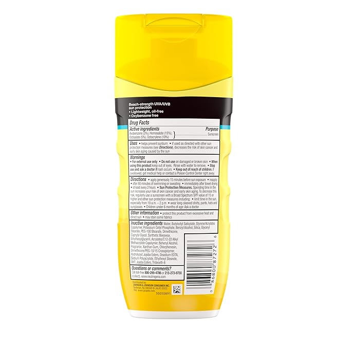 Neutrogena Sunscreen Lotion Beach Defense SPF 70, Face & Body Sunscreen, Broad Spectrum, Fast Absorbing, 6.7 Fl Oz, Water Resistant 80 Min, Oil-Free, Oxybenzone & Octinoxate Free