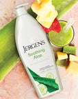 Jergens Soothing Aloe Body Lotion, Aloe Vera Body and Hand Moisturizer, Illuminating Hydralucence Blend, with Cucumber Extract, Dermatologist Tested, 21 Oz