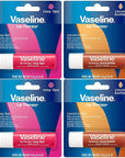 Vaseline Lip Therapy Variety 4-Pack – Rosy Lips + Cocoa Butter Moisturizing Lip Balm with Vitamin E, 0.16 Oz Ea