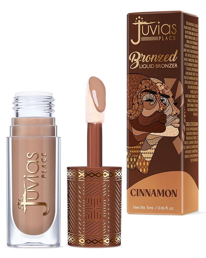 Juvia’s Place Bronzed Liquid Bronzer - Cinnamon - Liquid Bronzer for Face with Silky Blendable Texture - Buildable Coverage for Natural Contour & Dimension - Easy-to-Blend, Patch-Proof Formula