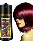 Instant Herbal Red Hair Color Shampoo - 3 in 1 Long-Lasting Hair Dye for Women and Men, 16.90 Fl Oz (Red Wine)