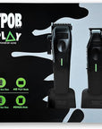 TPOB Play Barber Hair Clipper and Trimmer for Men 7500 RPM with Rubber Grips (Blackout 2 Set)