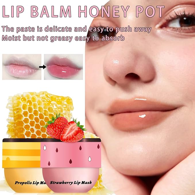 2 PCS Bee Lip Balm Honey Wrinkle