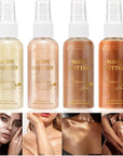 MAEPEOR Body Glitter Spray 4 Colors Quick-Drying and Non-Sticky Body Glitter Spray Moisturizing Bronze Body Shimmer for Face Hair Body (80ML, 02 Rose Gold)