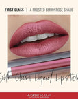Runway Rogue Silk Glam Liquid Lipstick, Long Wear Frosted Berry-Rose Lipstick, ‘First Class’