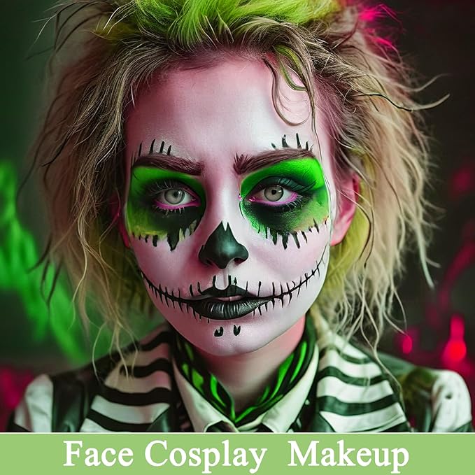 MEICOLY Lime Green Face Body Paint Stick,Elphaba Green Face Paint,Body Paint for Halloween SFX Cosplay Witch Makeup for Kids and Adults,Hunting Camo Paint,St Patricks Day Accessories