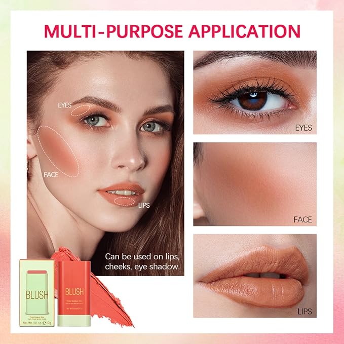 Blush Stick, Cream Blush Stick for Cheeks &