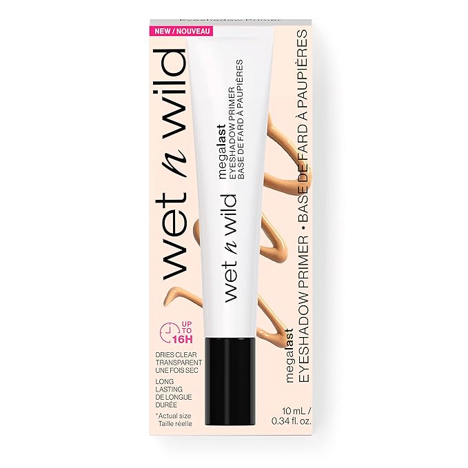 wet n wild Megalast Eyeshadow Primer, lightweight formula, inflused with Vitamin E