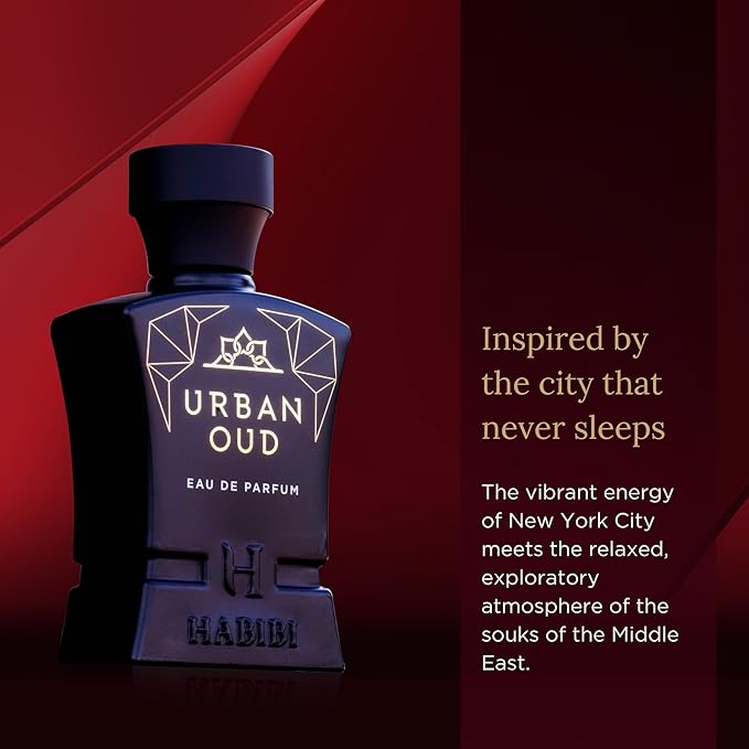 H HABIBI Urban Oud Perfume for Men – 2.5 oz (75ML) Long Lasting Arabian Cologne, Woody Citrus Oud Men Perfume, Luxury Fragrance Gift for Special Occasions
