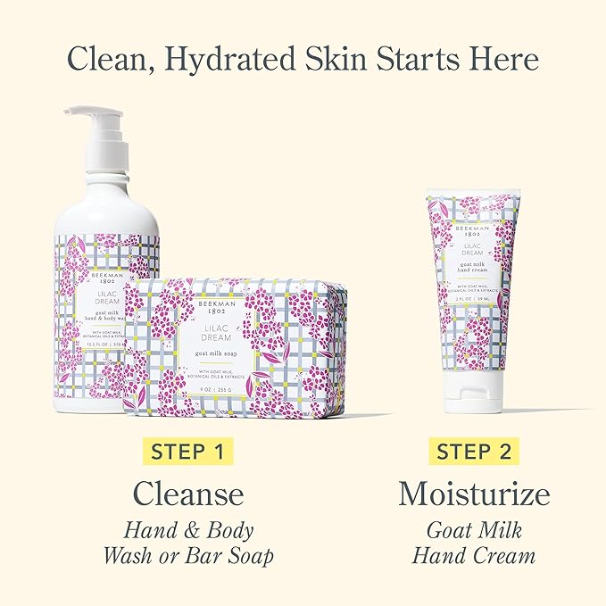 Beekman 1802 Lilac Dream Hand Cream - 2 oz - Nourishes, Hydrates & Repairs - With Goat Milk, Shea Butter, and Glycerin - Non-Greasy - No Irritation - Good for Sensitive Skin
