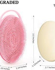 2 Pack Silicone Body Scrubber for Shower, Soft & Gentle Loofah Alternative for Sensitive Skin, Quick-Drying & Hygienic Body Wash Scrubber Brush for Women, Men & Kids (Blue & Pink)