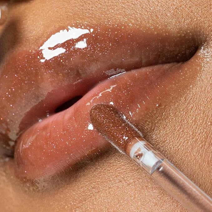 Palladio Lip Glaze Serum, Hydrating Lip Gloss with Peptides & Hyaluronic Acid for Plump, Smooth, and Nourished Lips – Vegan, High-Shine, Non-Sticky Finish (Mocha Martini)