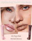 Tinted Lip Balm-2Pcs Pink Brown Peptide Gloss,Thanksgiving