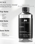 Hotel Scents Diffuser Oil Zarwa 500ml – Creed-Aventus Inspired Luxury Scent – Lemon, Cedarwood, Patchouli – Essential Oil Refill for Waterless & Ultrasonic Diffuser – Home & Hotel Aromatherapy Oil
