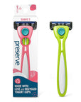 Preserve Shave 5 Five Blade Refillable Razor, Made from Recycled Materials, Key Lime