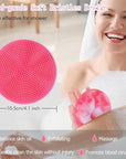 INNERNEED Food-Grade Soft Silicone Body Scrubber Shower Brush Handheld Cleansing Skin Brush, Gentle Exfoliating and Lather Well (Pink)