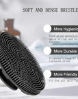 INNERNEED Food-Grade Soft Silicone Body Scrubber Shower Brush Handheld Cleansing Skin Brush, Gentle Exfoliating and Lather Well (Black)