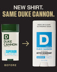 Duke Cannon Aluminum-Free Deodorant for Men - Air Defense, Fresh Water + Citrus, 3 oz – Long-Lasting, Clear Glide, Skin-Soothing Formula (Superior)