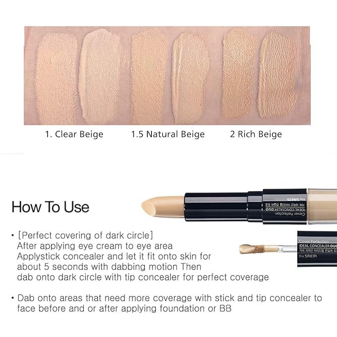 THESAEM Cover Perfection Ideal Concealer Duo (#1 Clear Crease-Proof Concealer