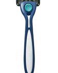 Preserve Shave 5 Five Blade Refillable Razor, Made from Recycled Materials, Navy Blue