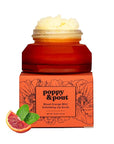 Poppy & Pout Natural Lip Scrub, Moisturizing Sugar Scrub for Dry Lips, Lip Scrubber Exfoliator with Essential Oils Smooths and Hydrates Lips, In Recyclable Glass Jars, Cruelty Free - Blood Orange Mint