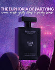 BellaVita Luxury KLUB Men's Eau De Parfum (100ml) | Intense, Masculine Party Perfume for Men | Notes: Lemon, Jasmine, Rose, Musk, Amber and Patchouli | Made with Premium Long-Lasting Perfume Oils